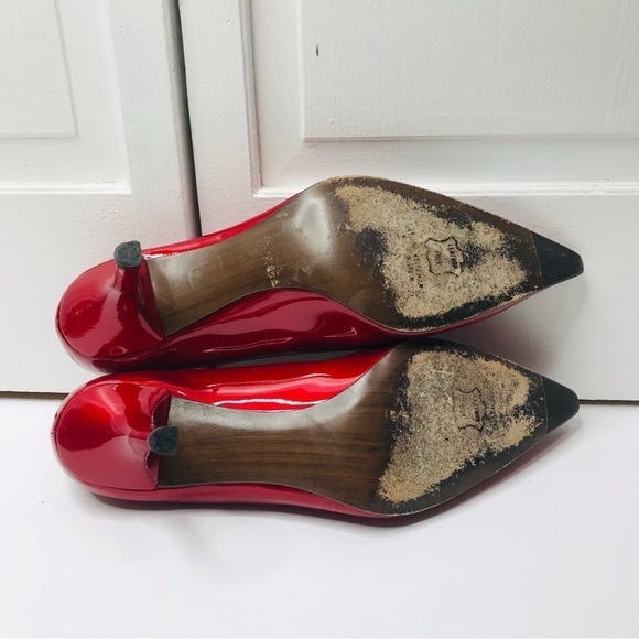 STUART WEITZMAN Candy Apple Patent Leather Pumps 9.5M - Picture 7 of 8